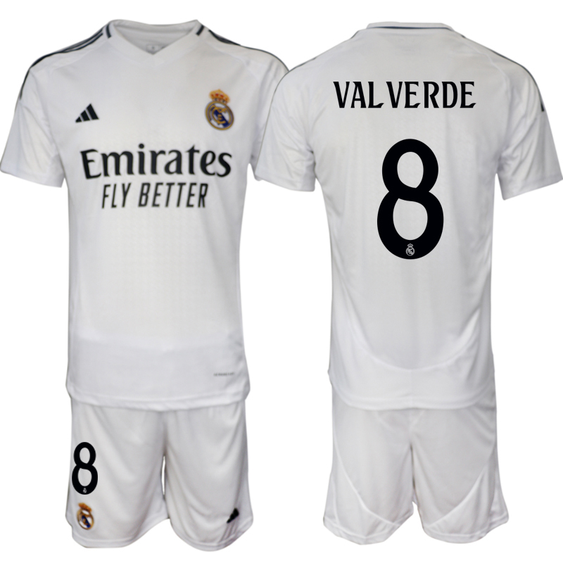 Men 2024-2025 Club Real Madrid home White 8 Soccer Jersey